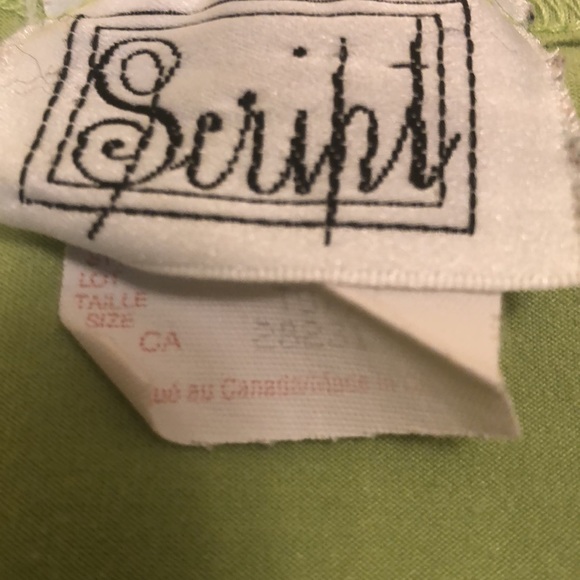 SCRIPT TANK TOP - SIZE L PETITE - LIME GREEN 10% SPANDEX STRETCHY COOL - #187 - Picture 4 of 9